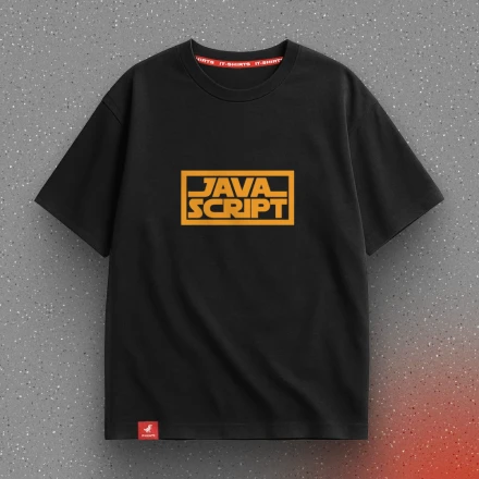 Чорна футболка «JavaScript» у стилі Star Wars
