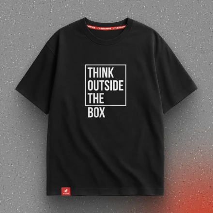 Чорна футболка «Think outside the box», думай поза рамками