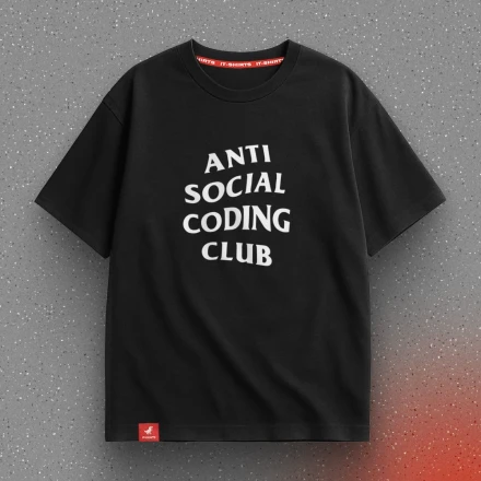 Чорна футболка «Anti Social Coding Club», в стилі відомого бренду