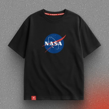 Чорна футболка «NASA» з логотипом НАСА