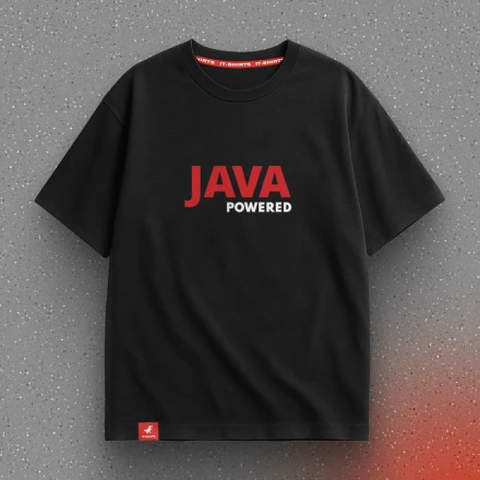 Чорна футболка «Java Powered», для джавіста