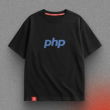 Чорна футболка «PHP», з однойменним написом