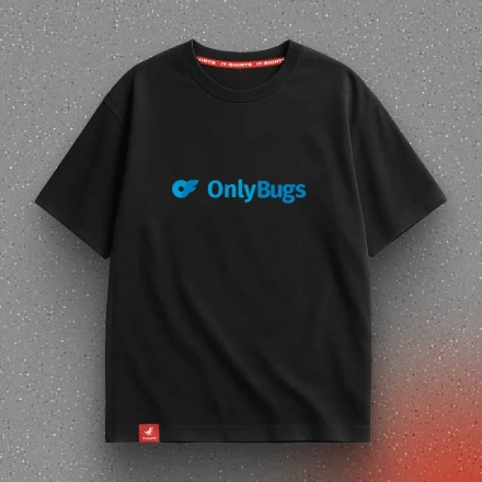Чорна футболка «Only Bugs», для бородатих вебкамщиць