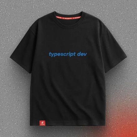 Black T-shirt «TypeScript Dev», made for typed minds
