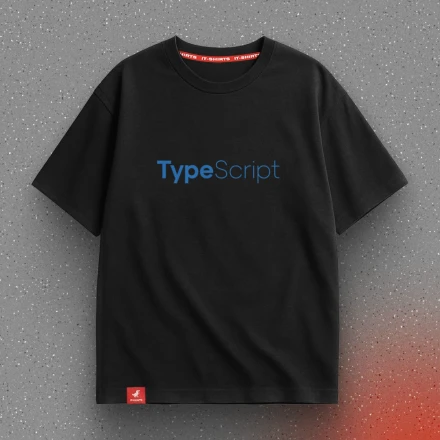 Чорна футболка «TypeScript», коли типізація — це стиль життя