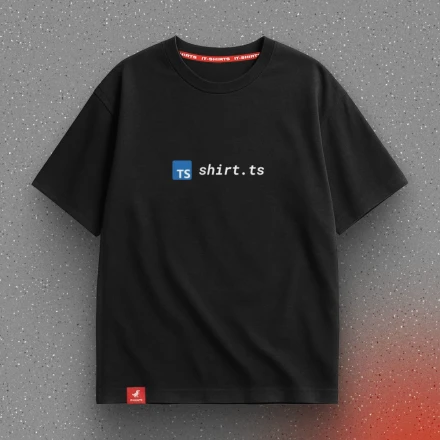Чорна футболка «Shirt.ts», для TypeScript девів