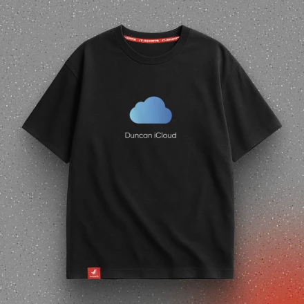 Чорна футболка «Duncan iCloud», для яблучних фанів