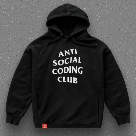 Чорна худи «Anti Social Coding Club», в стилі відомого бренду