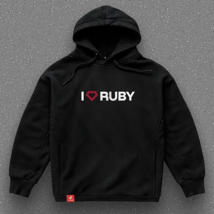 Худі програміста «I love Ruby», для любителів Ruby
