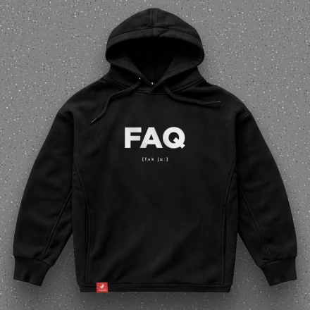 Чорна худи «FAQ», для любителів читати неправильно