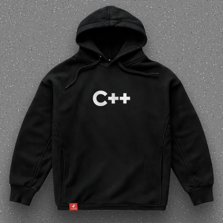 Худі програміста «C++», у стилі «нічого зайвого»