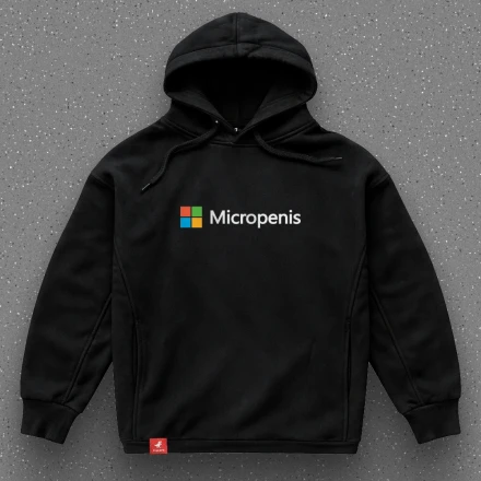 Чорна худи «Mircopenis» з логотипом Microsoft