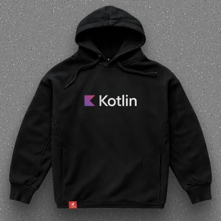 Худі програміста «Kotlin», з логотипом мови програмування Kotlin
