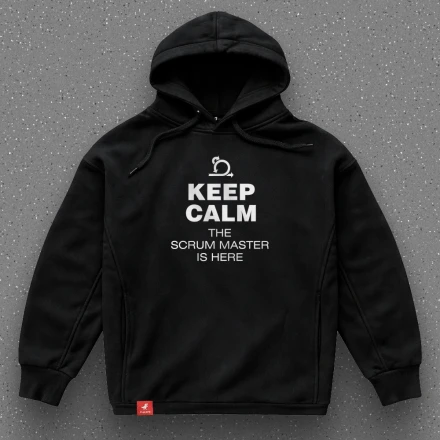 Худі PM'а «Keep calm, the scrum master is here», зберігайте спокій