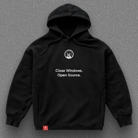 Худі адміна «Close Windows. Open Source», для фанатів Linux
