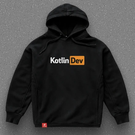 Чорна худи «Kotlin Dev», для тих, хто пише з задоволенням