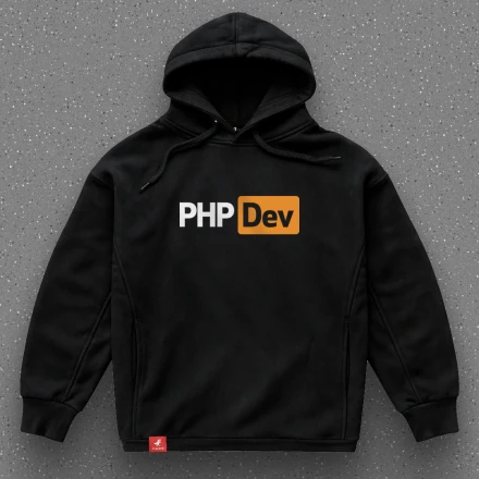 Black hoodie «PHP Dev», simplicity never looked this good