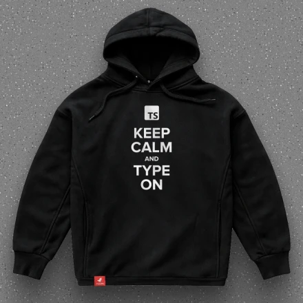 Худи программиста «Keep Calm and Type On», когда типизация — zen