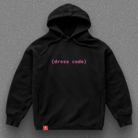Чорна худи «Dress Code», для дівчат-кодерів