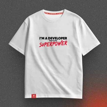 Футболка програміста «I'm a developer, that is my superpower», для розробників із суперсилою