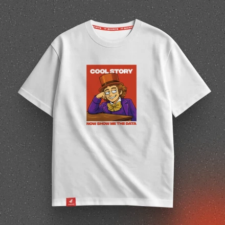 Футболка айтішника «Cool story, now show me the data», для дата аналітиків