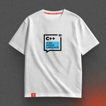 Футболка програміста «C++ is my native language», для тих хто як риба у воді