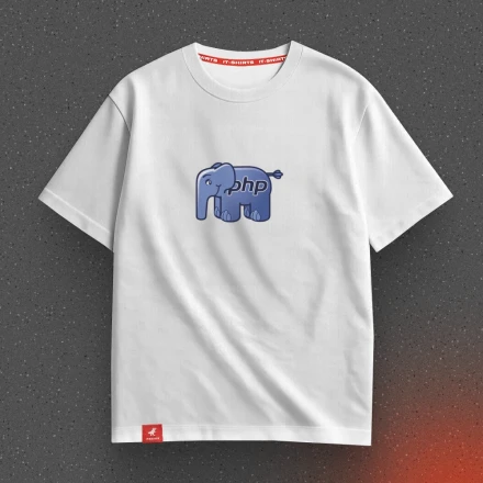 Футболка програміста «PHP Elephant», з логотипом PHP