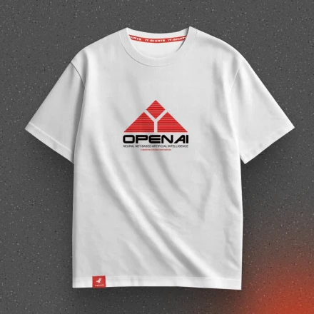 Футболка айтішника «OpenAI», з натяком на Skynet