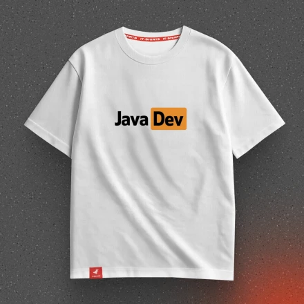 White T-shirt «Java Dev», hotter than any production build