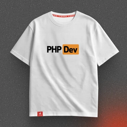 White T-shirt «PHP Dev», simplicity never looked this good