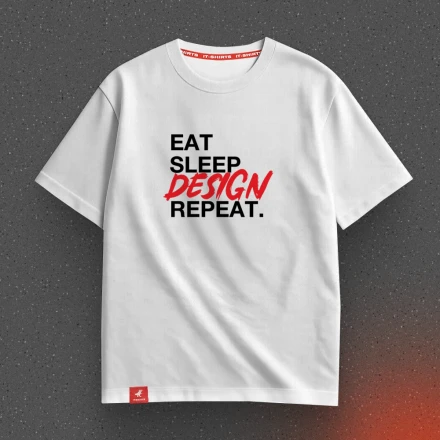 Футболка дизайнера «Eat Sleep Design Repeat», коли життя – це дизайн