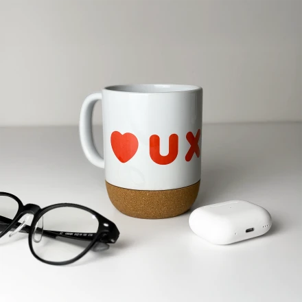 Cup with a cork base and any IT-shirts print to select: nice present 5