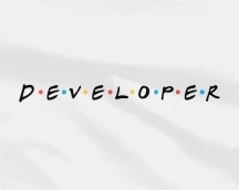 T-shirt for developers «Developer», in Friends logo style