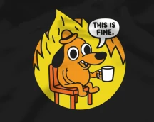 Худі айтішника «This is fine», коли горять дедлайни