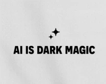 T-shirt for geeks «AI is dark magic», true coding sorcery